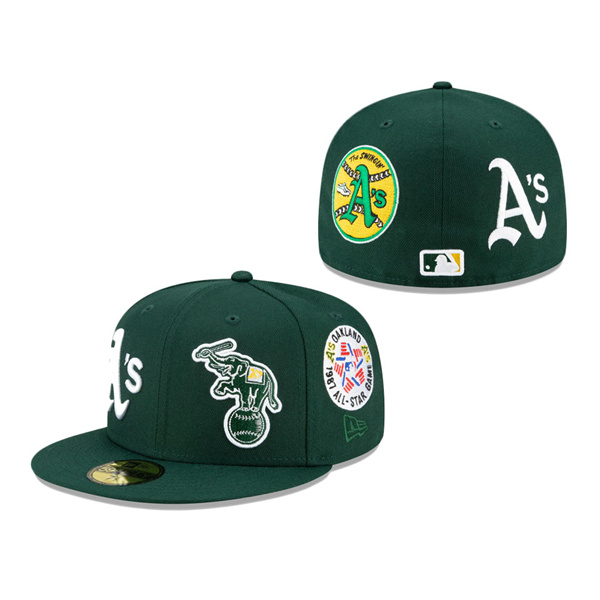 Oakland Athletics New Era Patch Pride 59FIFTY Fitted Hat Green