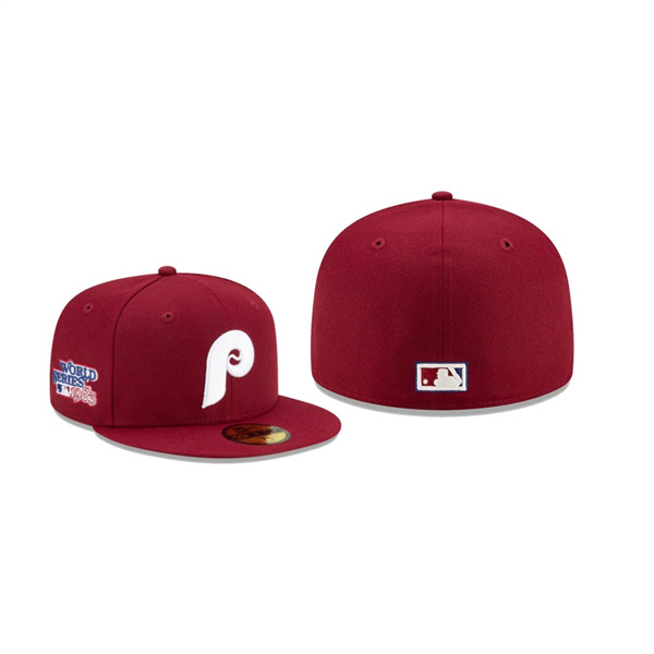 Men's Philadelphia Phillies Floral Under Visor Burgundy Authentic 1983 World Series 59FIFTY Fitted Hat