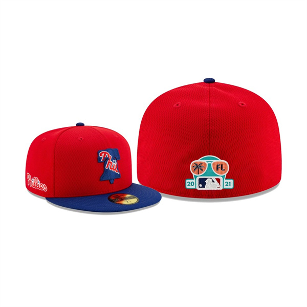 Men's Philadelphia Phillies 2021 Spring Training Red 59FIFTY Fitted Hat