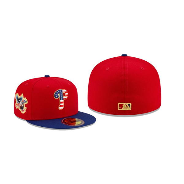 Men's Philadelphia Phillies Americana Patch Red 59FIFTY Fitted Hat