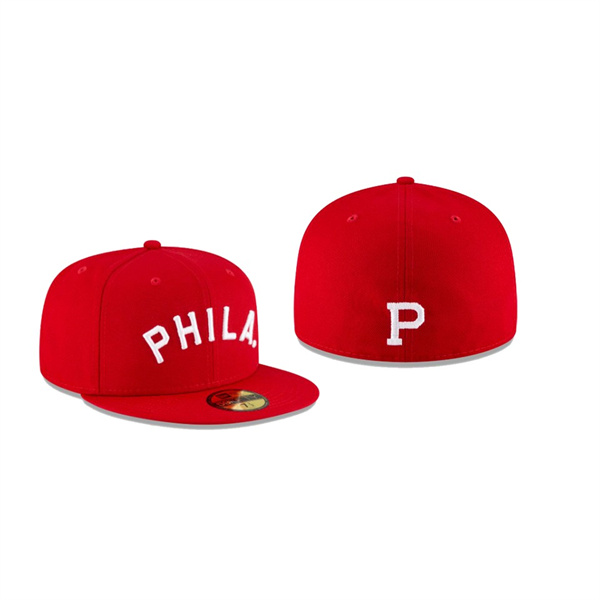 Men's Philadelphia Phillies Ligature Red 59FIFTY Fitted Hat