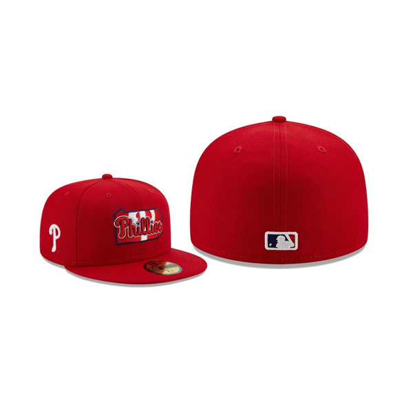 Men's Philadelphia Phillies Local II Red 59FIFTY Fitted Hat