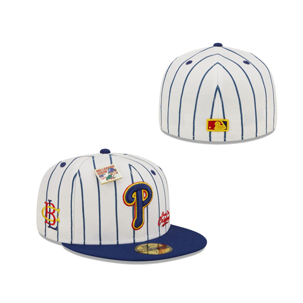 Men's Philadelphia Phillies New Era White Navy MLB X Big League Chew Original 59FIFTY Fitted Hat