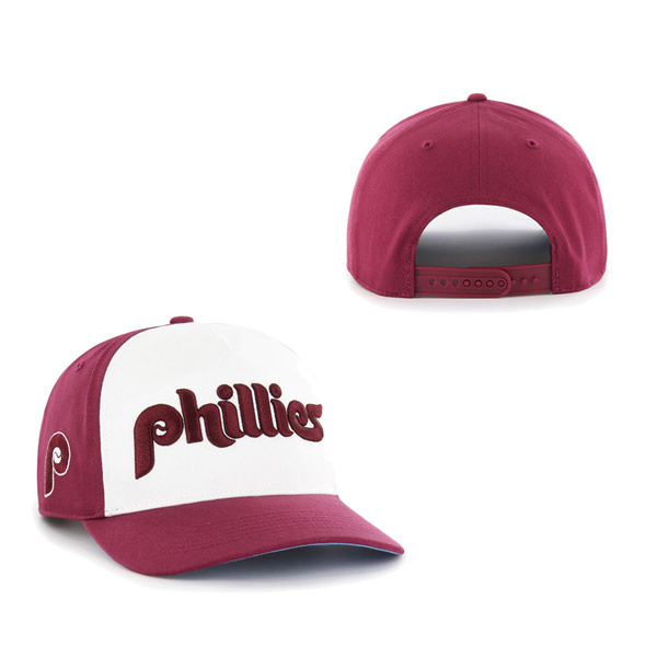 Philadelphia Phillies '47 Cooperstown Collection Retro Contra Hitch Snapback Hat Burgundy White