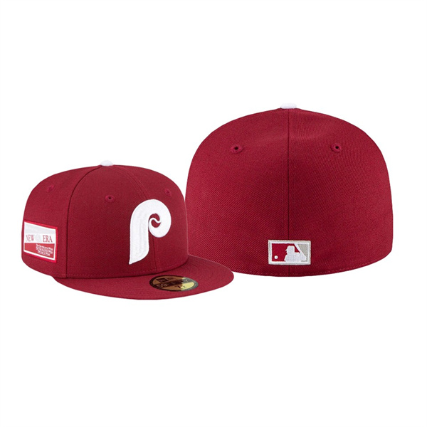 Men's Philadelphia Phillies Centennial Collection Burgundy Cooperstown 59FIFTY Fitted Hat