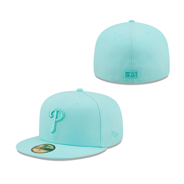 Philadelphia Phillies New Era Icon Color Pack 59FIFTY Fitted Hat Turquoise