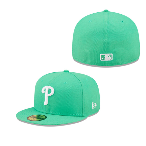 Philadelphia Phillies Island Green Logo White 59FIFTY Fitted Hat