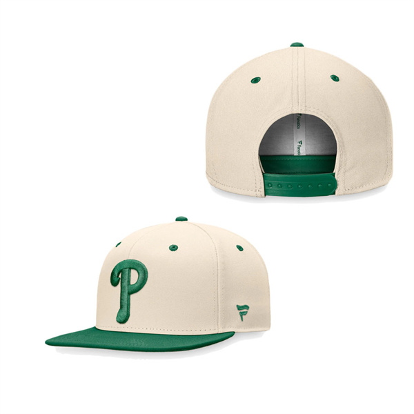 Philadelphia Phillies Natural Kelly Green St. Patrick's Day Two-Tone Snapback Hat