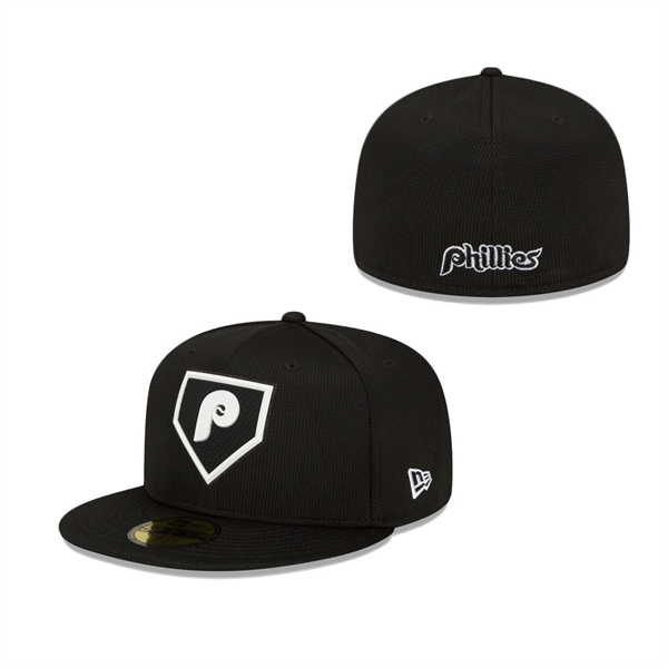 Men's Philadelphia Phillies New Era Black Cooperstown Collection 2022 Clubhouse 59FIFTY Fitted Hat