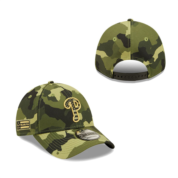 Men's Philadelphia Phillies New Era Camo 2022 Armed Forces Day 9FORTY Snapback Adjustable Hat