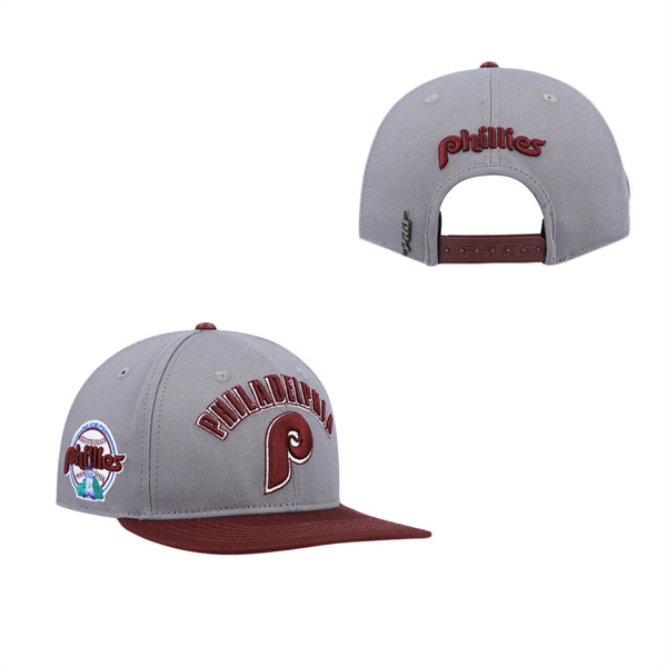Philadelphia Phillies Pro Standard Gray Stacked Logo Snapback Hat