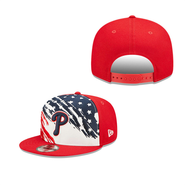 Philadelphia Phillies Red 2022 4th Of July Stars Stripes 9FIFTY Snapback Adjustable Hat