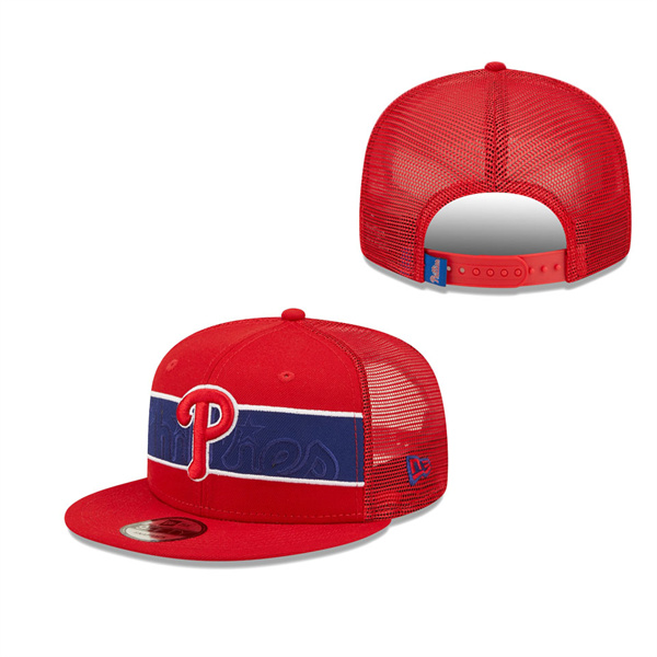 Men's Philadelphia Phillies Red Tonal Band Trucker 9FIFTY Snapback Hat
