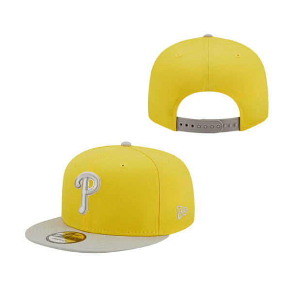 Philadelphia Phillies New Era Spring Two-Tone 9FIFTY Snapback Hat Yellow Gray