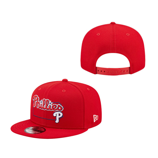 Philadelphia Phillies New Era State 9FIFTY Snapback Hat Red