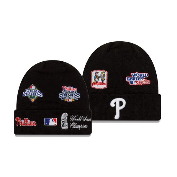 Philadelphia Phillies Champions Black Cuffed Knit Hat