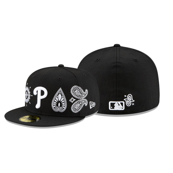 Philadelphia Phillies Paisley Elements Black 59FIFTY Fitted Hat