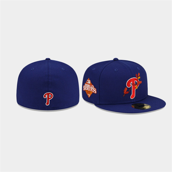 Philadelphia Phillies Leafy Front Blue 59FIFTY Fitted Hat