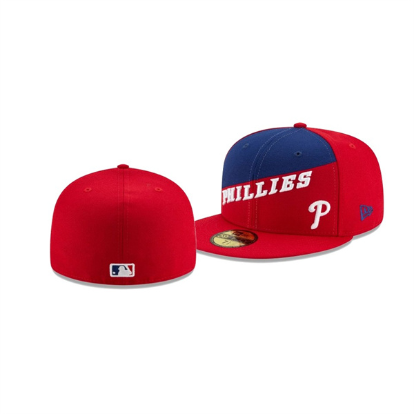 Men's Philadelphia Phillies Color Split Blue Red 59FIFTY Fitted Hat