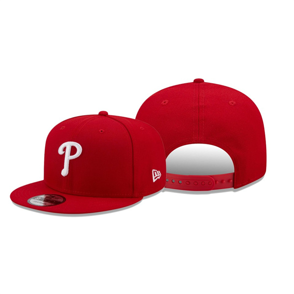Men's Phillies Banner Patch Red 9FIFTY Snapback Hat