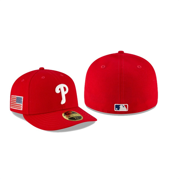 Men's Philadelphia Phillies Crystals From Swarovski Red Flag Low Profile 59FIFTY Fitted Hat