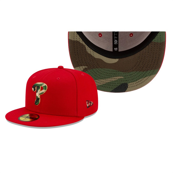 Men's Phillies Pop Camo Undervisor Red 59FIFTY Fitted Hat