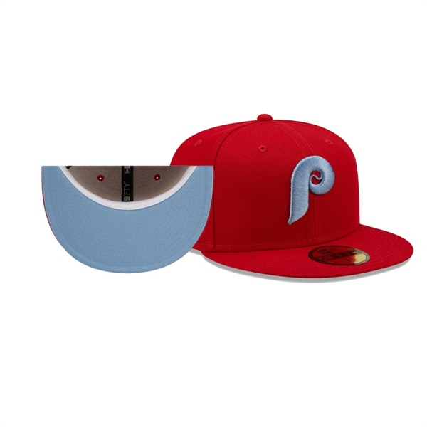 Philadelphia Phillies 100 Seasons Scarlet Blue Undervisor 59FIFTY Hat