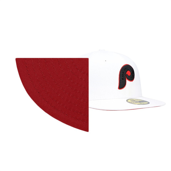 Philadelphia Phillies Red Undervisor White 1980 World Series Patch 59FIFTY Hat