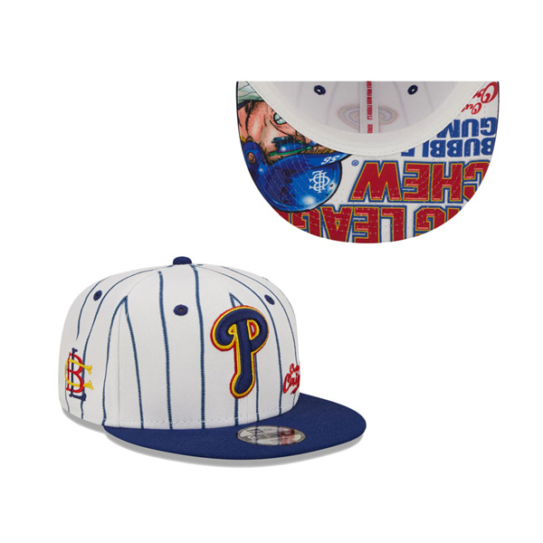 Youth Philadelphia Phillies New Era White Navy MLB X Big League Chew Original 9FIFTY Snapback Adjustable Hat