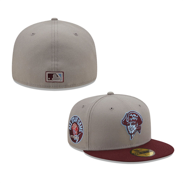 Pittsburgh Pirates New Era 1974 All-Star Game Blue Undervisor 59FIFTY Fitted Hat Gray Maroon