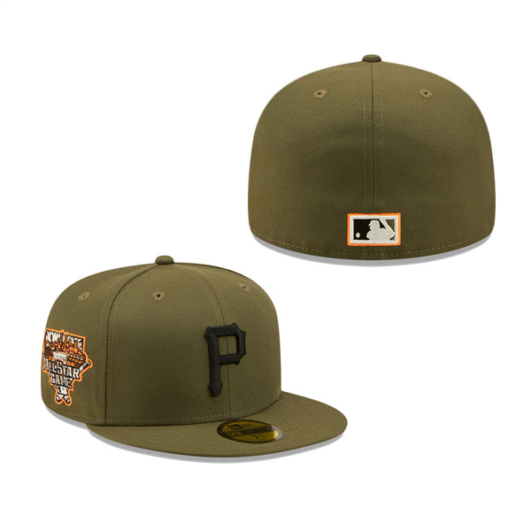 Pittsburgh Pirates New Era 2006 All-Star Game Hunter Flame Undervisor 59FIFTY Fitted Hat Olive