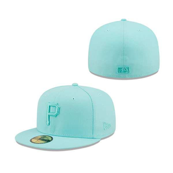 Pittsburgh Pirates New Era Icon Color Pack 59FIFTY Fitted Hat Turquoise