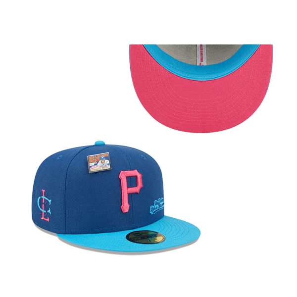 Men's Pittsburgh Pirates New Era Blue Light Blue MLB X Big League Chew Big Rally Blue Raspberry Flavor Pack 59FIFTY Fitted Hat