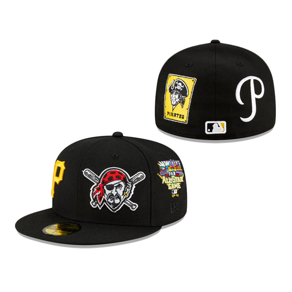 Pittsburgh Pirates New Era Patch Pride 59FIFTY Fitted Hat Black