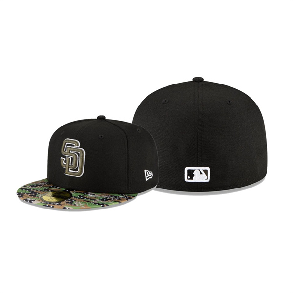 Men's San Diego Padres Star Viz Black Camo 59FIFTY Fitted Hat