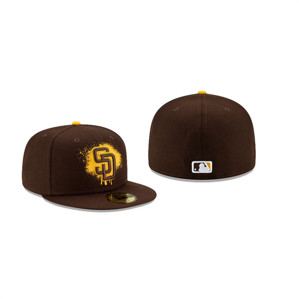 Men's San Diego Padres Drip Front Brown 59FIFTY Fitted Hat