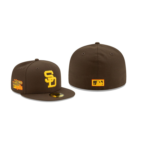 Men's San Diego Padres Floral Under Visor Brown Authentic 1984 World Series 59FIFTY Fitted Hat