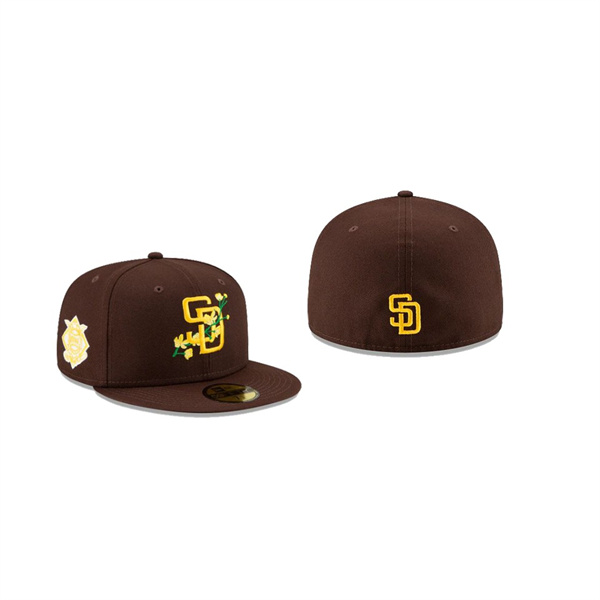 Men's San Diego Padres Side Patch Bloom Brown 59FIFTY Fitted Hat