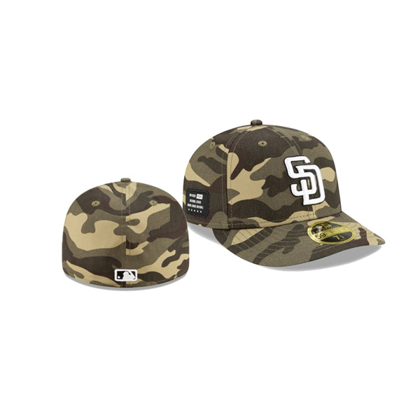 Men's San Diego Padres 2021 Armed Forces Day Camo On-Field Low Profile 59FIFTY Fitted Hat