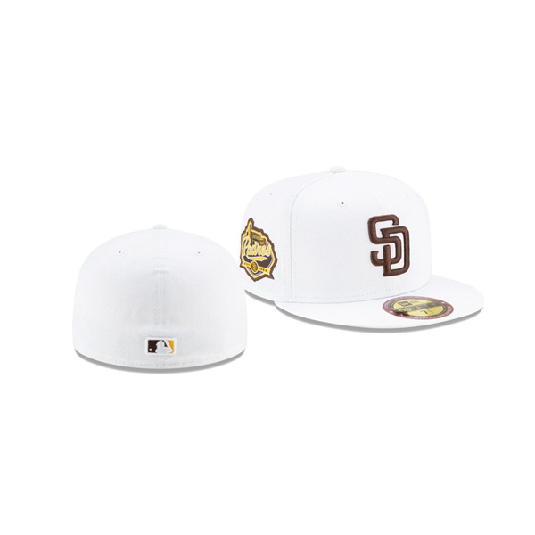 Men's San Diego Padres Stadium Patch White Optic 59FIFTY Fitted Hat