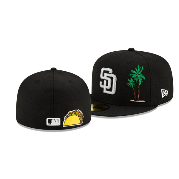 San Diego Padres City Sky Black Blue Undervisor 59FIFTY Fitted Hat
