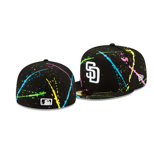 San Diego Padres Streakpop Black 59FIFTY Fitted Hat