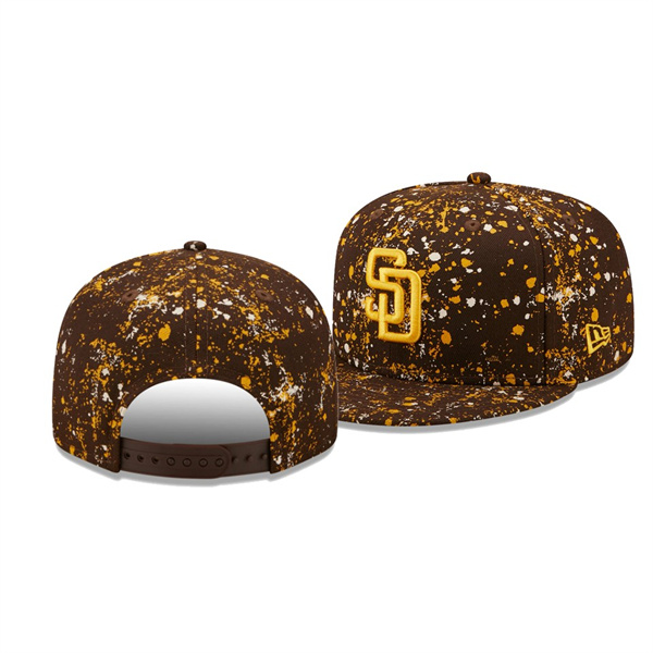 San Diego Padres Splatter Brown 9FIFTY Snapback Hat