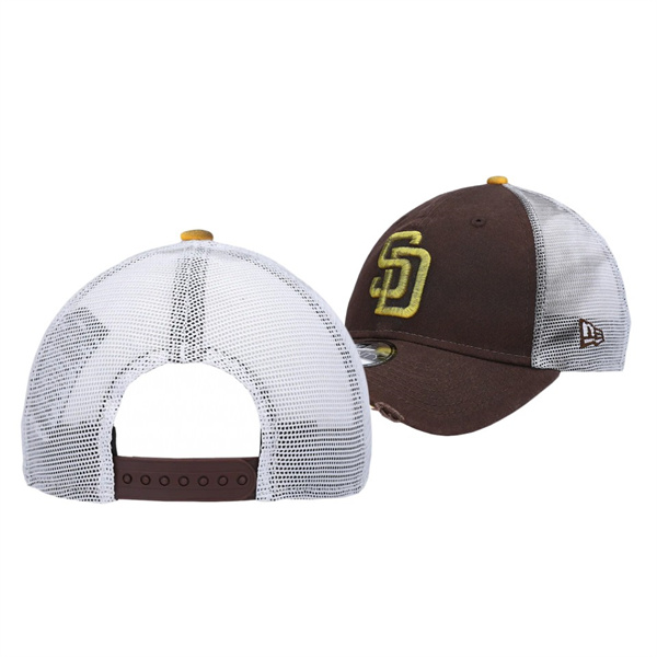 San Diego Padres Team Rustic Brown Trucker 9TWENTY Snapback Hat