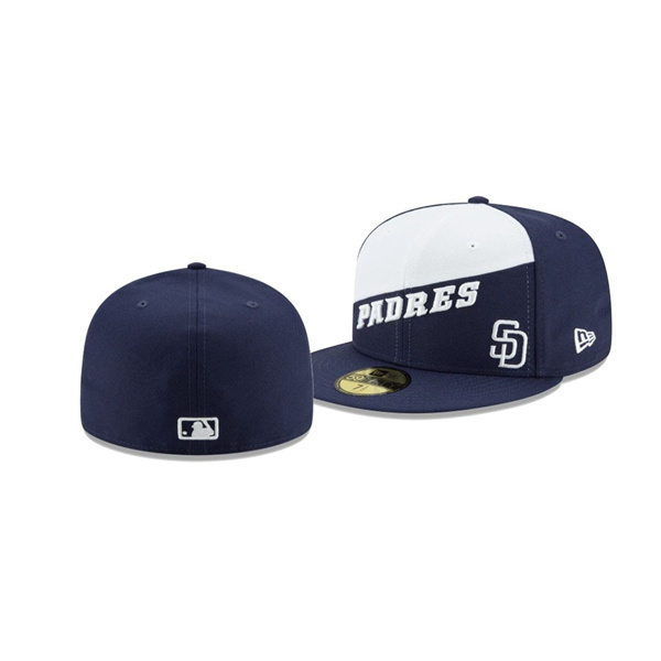 Men's San Diego Padres Color Split White Navy 59FIFTY Fitted Hat