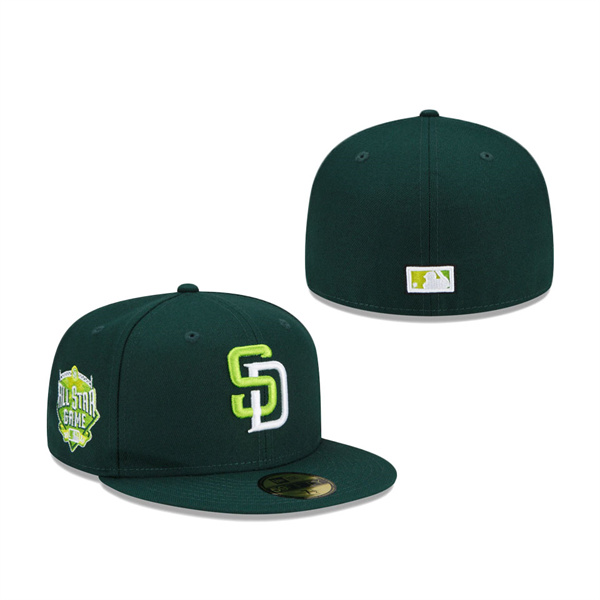 San Diego Padres New Era 2016 MLB All-Star Game Color Fam Lime Undervisor 59FIFTY Fitted Hat Green