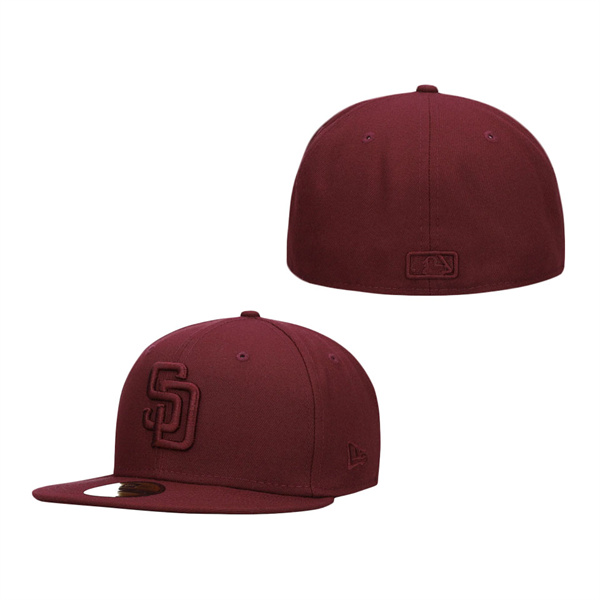 San Diego Padres New Era Oxblood Tonal 59FIFTY Fitted Hat Maroon