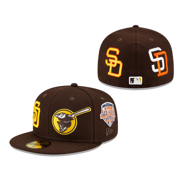San Diego Padres New Era Patch Pride 59FIFTY Fitted Hat Brown