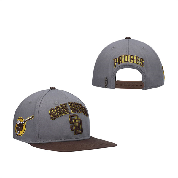 Men's San Diego Padres Pro Standard Gray Stacked Logo Snapback Hat