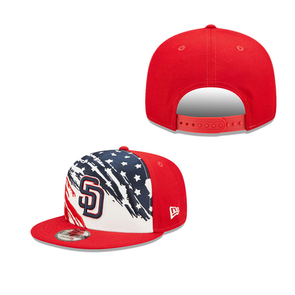 San Diego Padres Red 2022 4th Of July Stars Stripes 9FIFTY Snapback Adjustable Hat